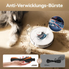 JONR T5 Pro Wisch- und Saugroboter mit All-in-One-Basisstation, 8150 Pa Saugkraft, Heißlufttrocknung, Laser-Navigation, Hinderniserkennung, verwicklungsgeschützte - 2
