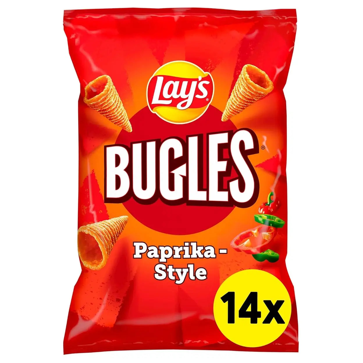 LAY'S Bugles Paprika Maissnack 14 × 75 g