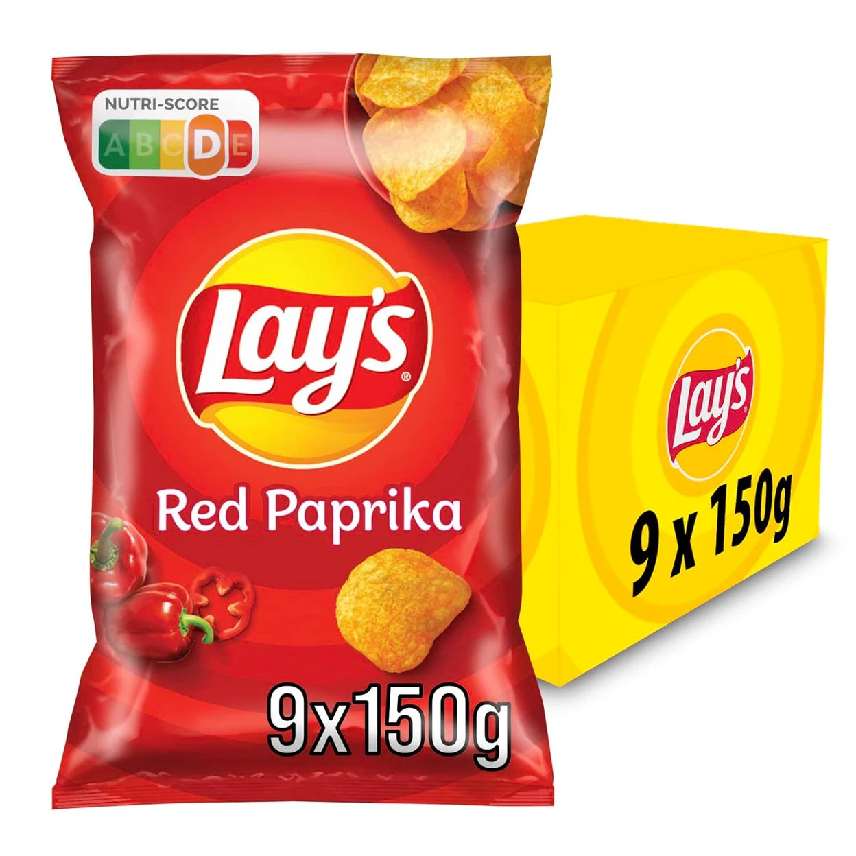 LAY'S Red Paprika Kartoffelchips 9 × 150 g