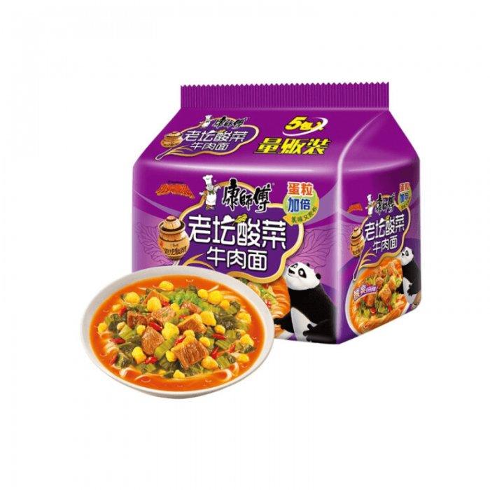 MHD:09.02.2023 5er-Pack KangShiFu Instant Laotansuancai Instant Nudelnsuppe 117 g x 5