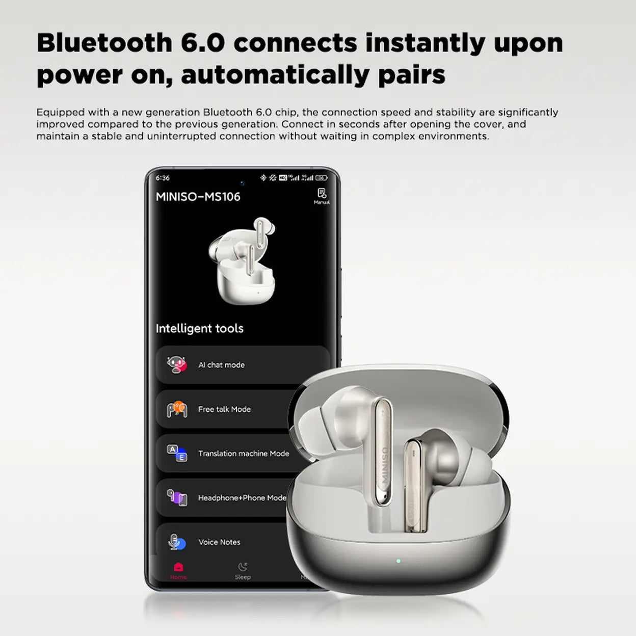 MINISO MS106 Bluetooth-6.0-Kopfhörer Schwarz - 8