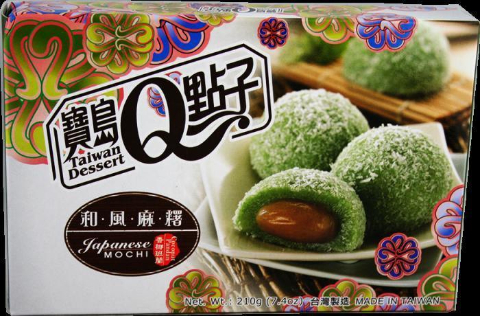 MHD:13.06.2024 TAIWAN DESSERT Mochi Pandan mit Kokosflocken 210 g