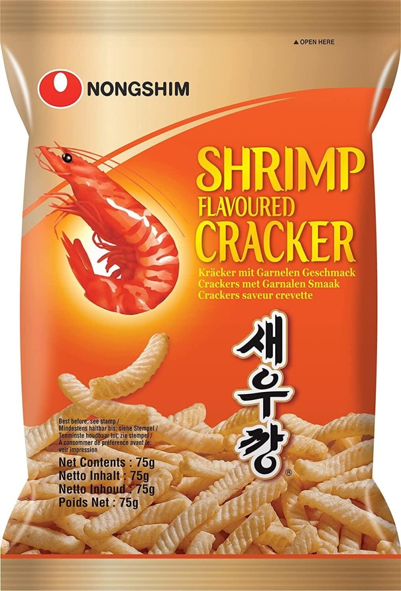 MHD:18.12.2025  Nongshim Shrimp Cracker – Knusprige Krabbencracker - koreanische Knabberei für jeden Tag – 1 x 75 g