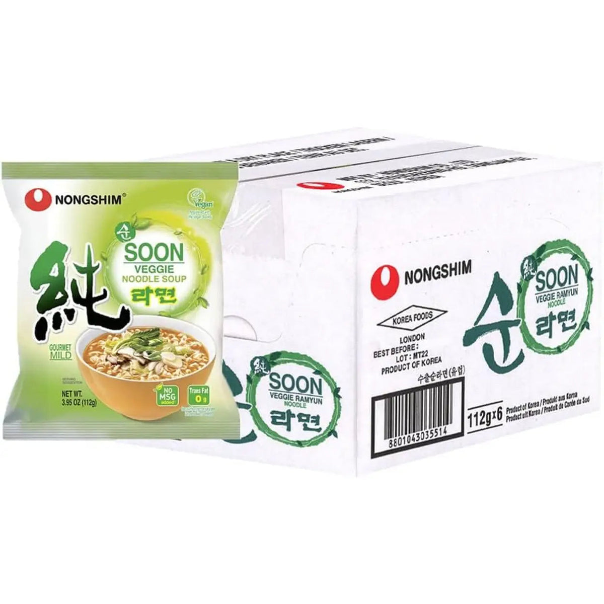 NONGSHIM Soon Veggie Ramyun 6 × 112 g