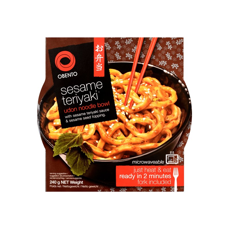 MHD:17.10.2024 Obento Sesam Teriyaki Udon Nudel Schüssel 240 g
