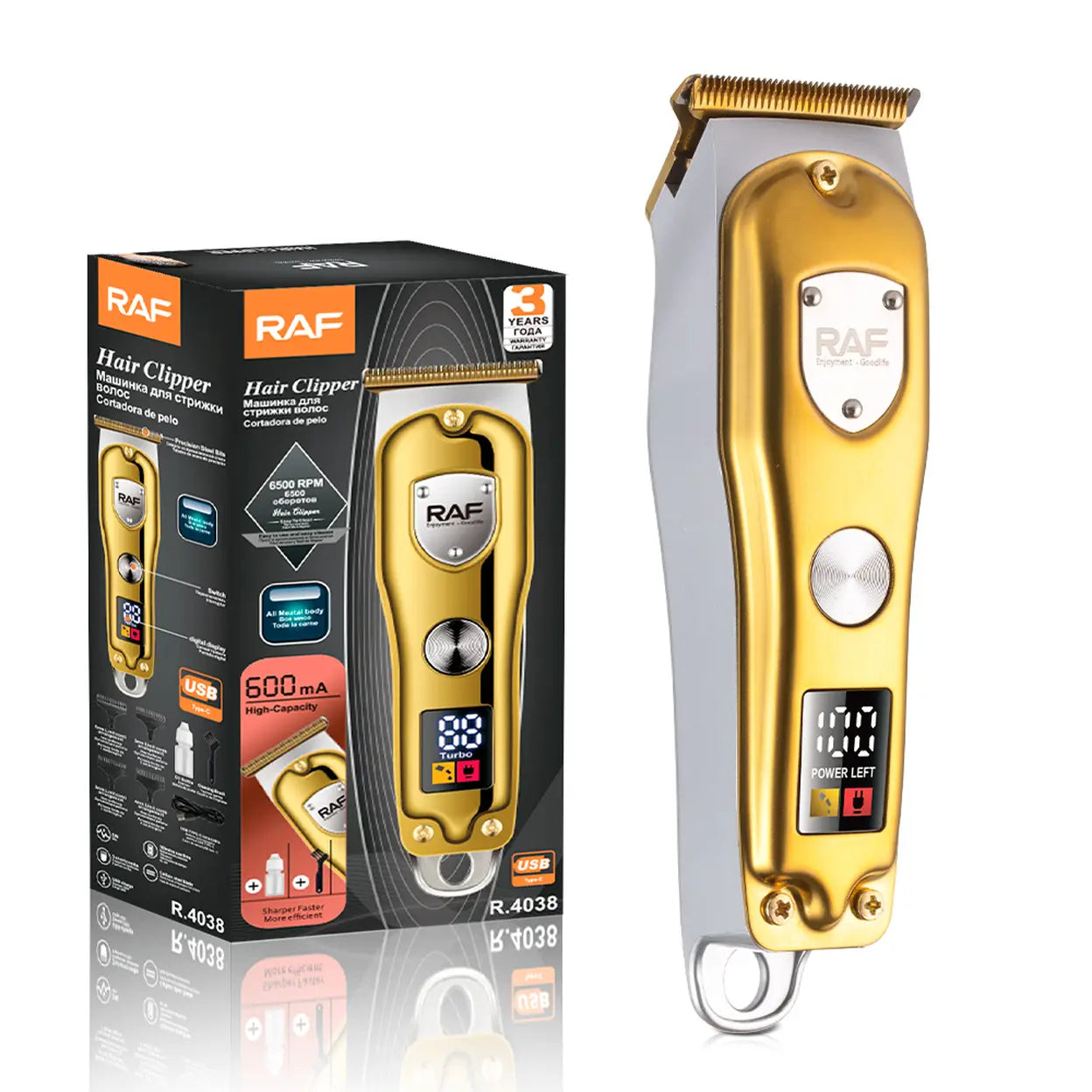 RAF Kabelloser Profi-Haartrimmer 5 W mit LCD-Display - 2