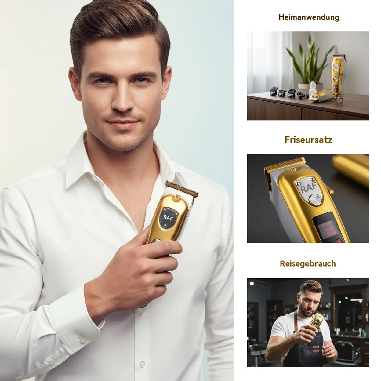 RAF Kabelloser Profi-Haartrimmer 5 W mit LCD-Display - 7