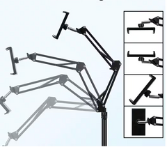 Tablet Bodenständer, Tablet Halterung mit Heavy Duty Base 【3rd Upgrade】, um 360 Grad drehbar mit Stabilem Metall arm für iPad, Tablets, Telefone oder Andere Geräte mit 4,7 bis 13 Zoll Bildschirm - 4