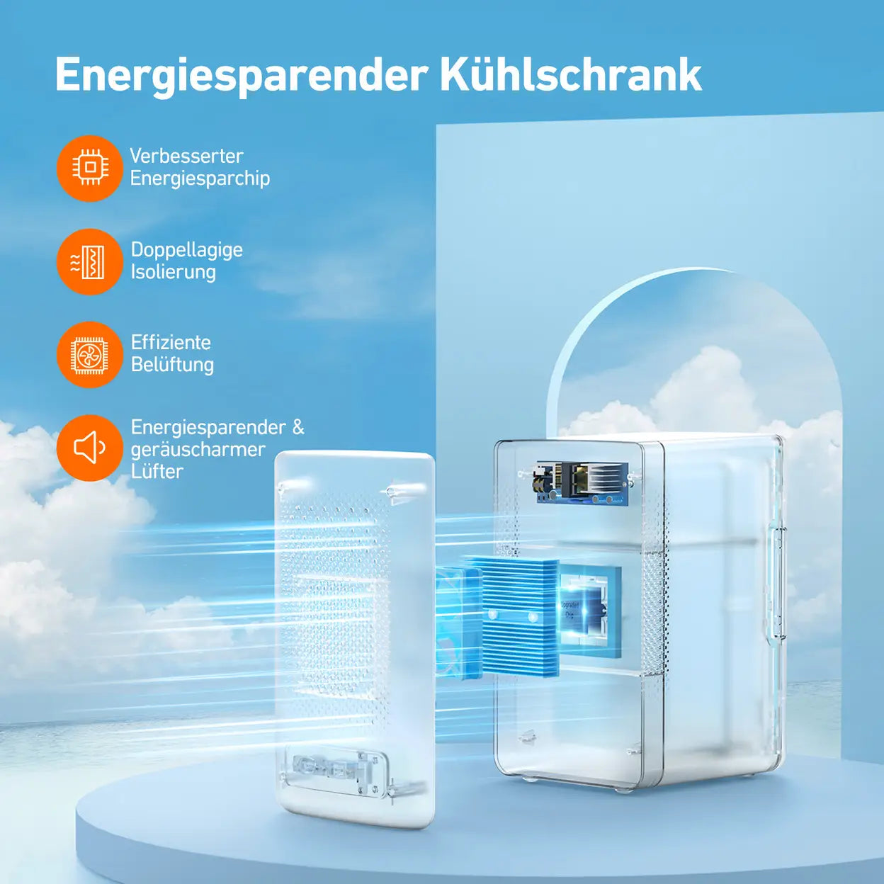 Tragbarer Mini-Kühlschrank und Wärmer 6 l, 2. Generation - 5