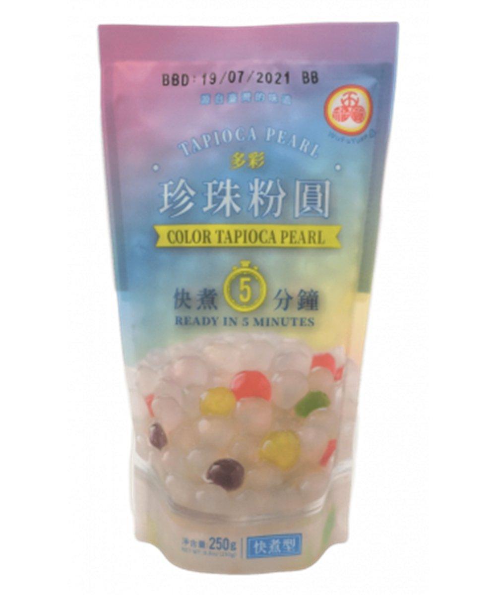 MHD:21.10.2023 WuFuYyuan Tapioka Perlen schnellkochend bunt 250 g