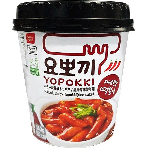 MHD:01.04.2025 Young Poong Yopokki Reiskuchen Tasse Halal Scharf 140 g